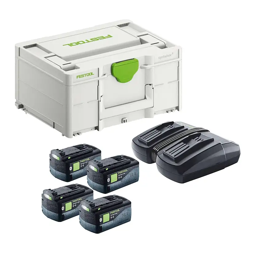 Festool Energie-Set SYS 18V 4x5,0/TCL 6 DUO ( 577709 ) 4x Akku 5,0 Ah + TCL 6 DUO Ladegerät + Systainer
