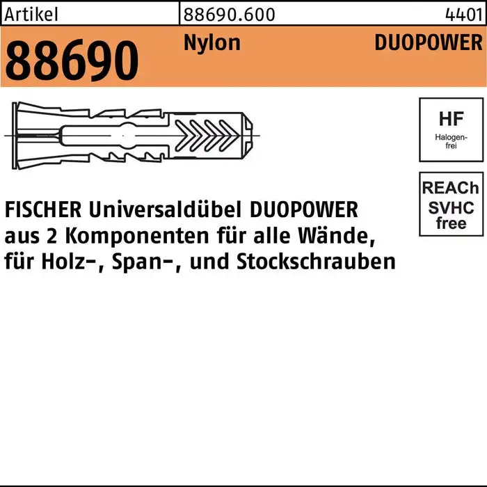 FISCHER Dübel DUOPOWER D14xL70mm ( 8000239155 )