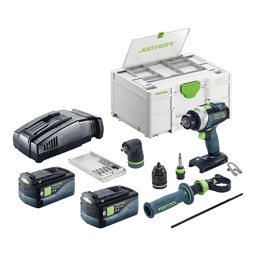 Festool TPC 18/4 I-Basic-Set Akku Schlagbohrschrauber 18 V 75 Nm Brushless + 2x Akku 5,0 Ah + Schnellladegerät + Systainer