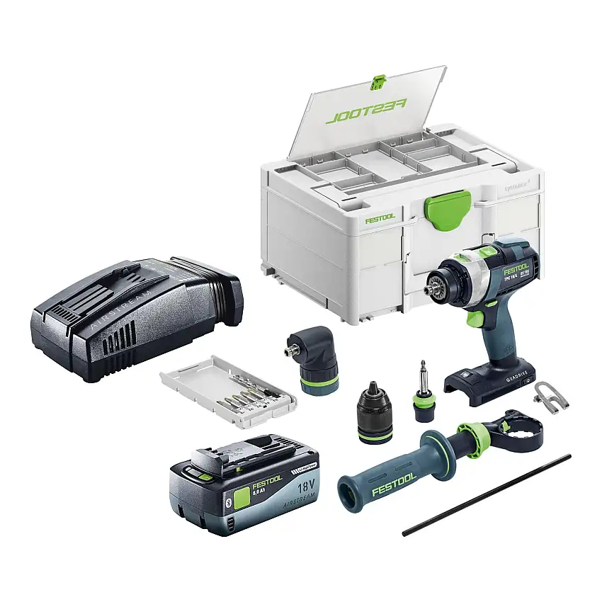 Festool TPC 18/4 I-Basic-Set Akku Schlagbohrschrauber 18 V 75 Nm Brushless + 1x Akku 8,0 Ah + Schnellladegerät + Systainer