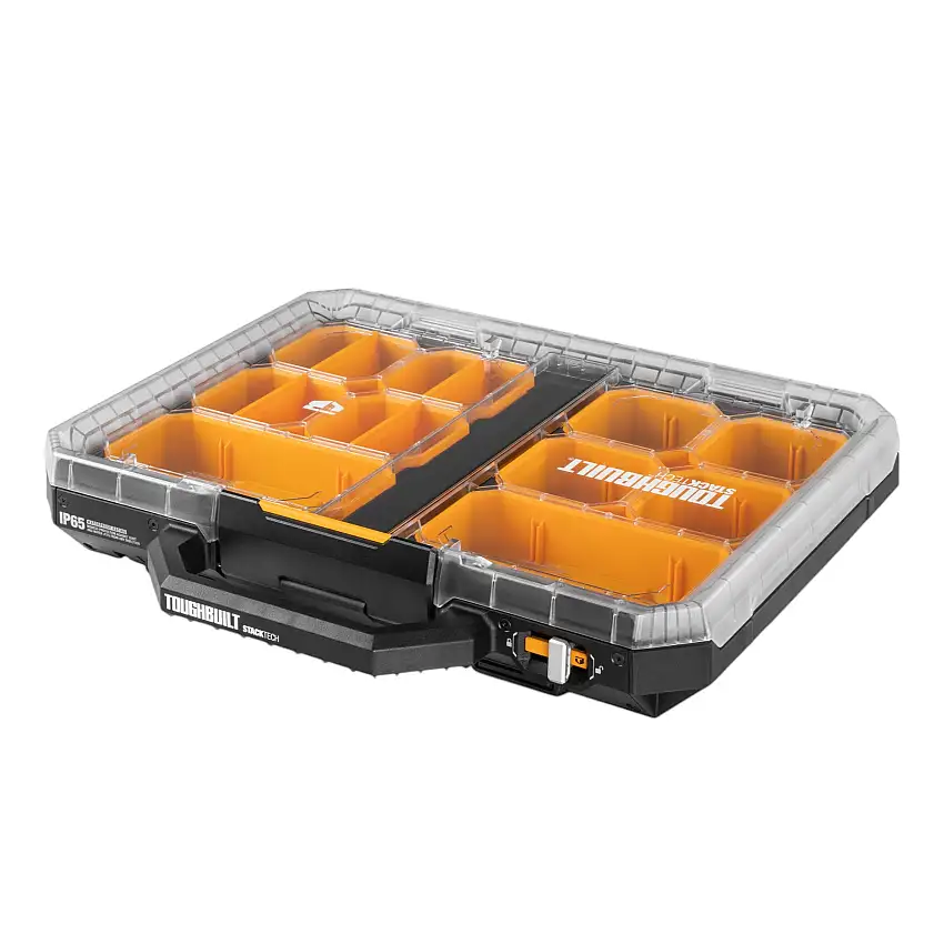 Toughbuilt StackTech TB-B1-O-10 flacher Organizer 54 x 48 x 10 cm + 10x Inlay + 4x Trennwand