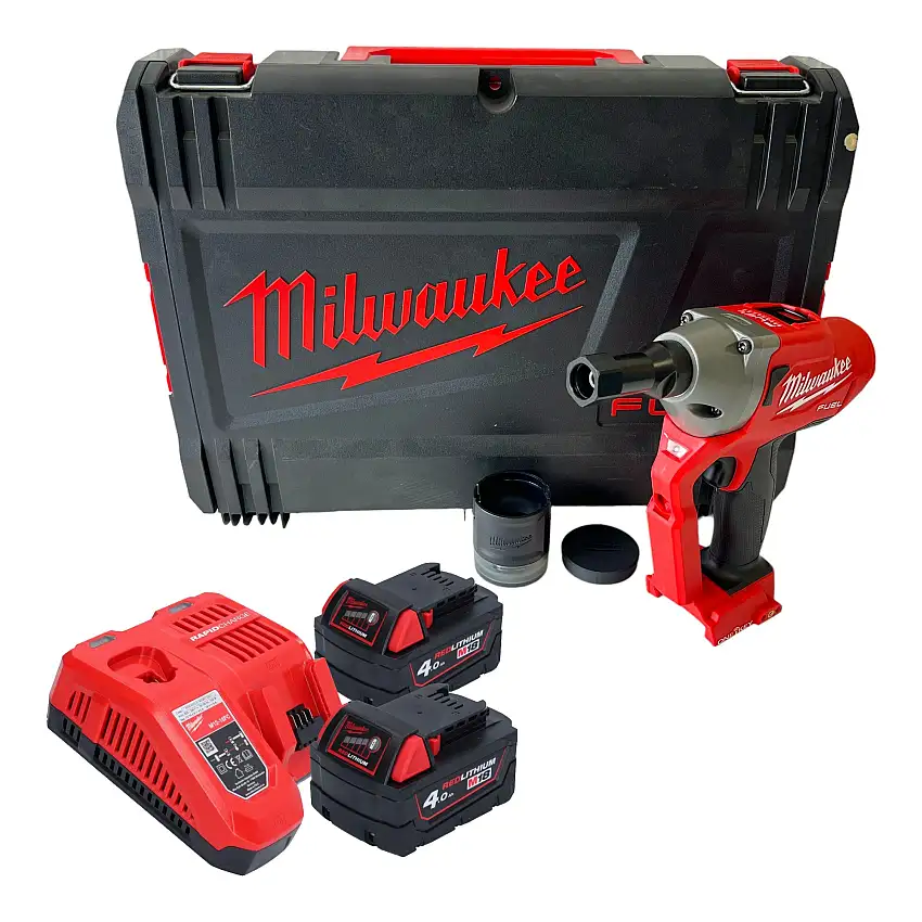 Milwaukee M18 ONEFLT-402X Akku Schließringbolzensetzgerät 18 V 4,8 / 6,4 / 9,53 mm + 2x Akku 4,0 Ah + Ladegerät + HD Box