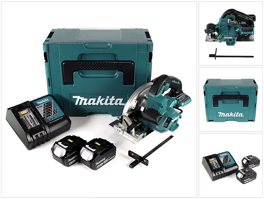 Makita DHS 660 RGJ Akku Handkreissäge 18 V 165 mm im Makpac + 2 x 6,0 Ah Akku + Ladegerät
