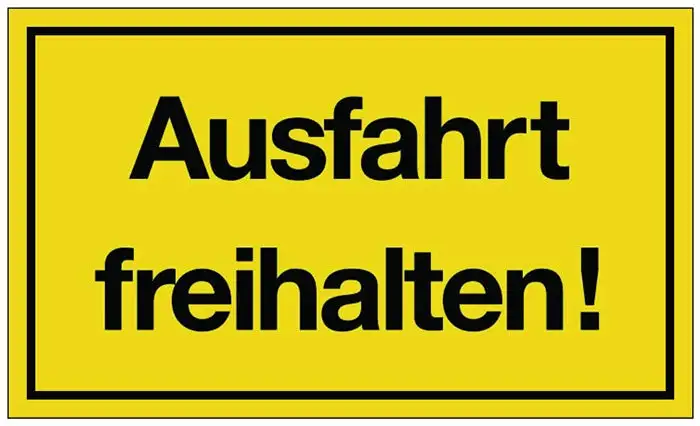 Hinweiszeichen ( 3000277103 ) Ausfahrt freihalten! Kunststoff