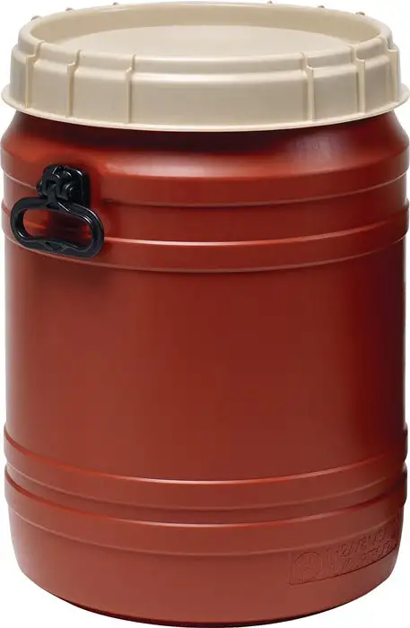 Weithalsfass ( 9000450114 ) 64 l braun mit beigem Deckel Einfüllöffnung-Ø 354 mm