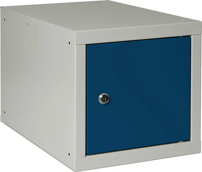Schließfachschrank ( 9000453673 ) lichtgrau/enzianblau 1 Abteile