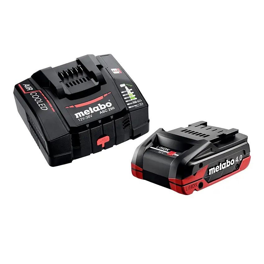 Metabo Basis Set 1x LiHDX Akkupack 18 V 4,0 Ah Akku ( 624974000 ) + ASC 290 Ladegerät ( 627370000 )