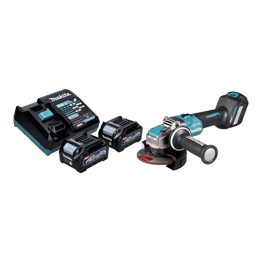 Makita GA 041 GD201 Akku Winkelschleifer 40 V max. 125 mm X-LOCK Brushless + 2x Akku 2,5 Ah + Ladegerät