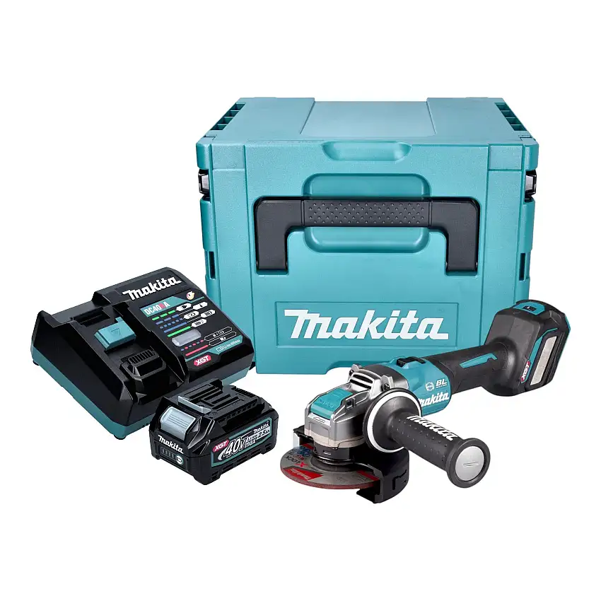 Makita GA 041 GD101 Akku Winkelschleifer 40 V max. 125 mm X-LOCK Brushless + 1x Akku 2,5 Ah + Ladegerät + Makpac