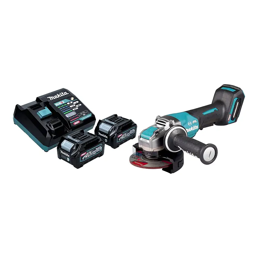 Makita GA 047 GD201 Akku Winkelschleifer 40 V max. 125 mm X-LOCK Brushless + 2x Akku 2,5 Ah + Ladegerät