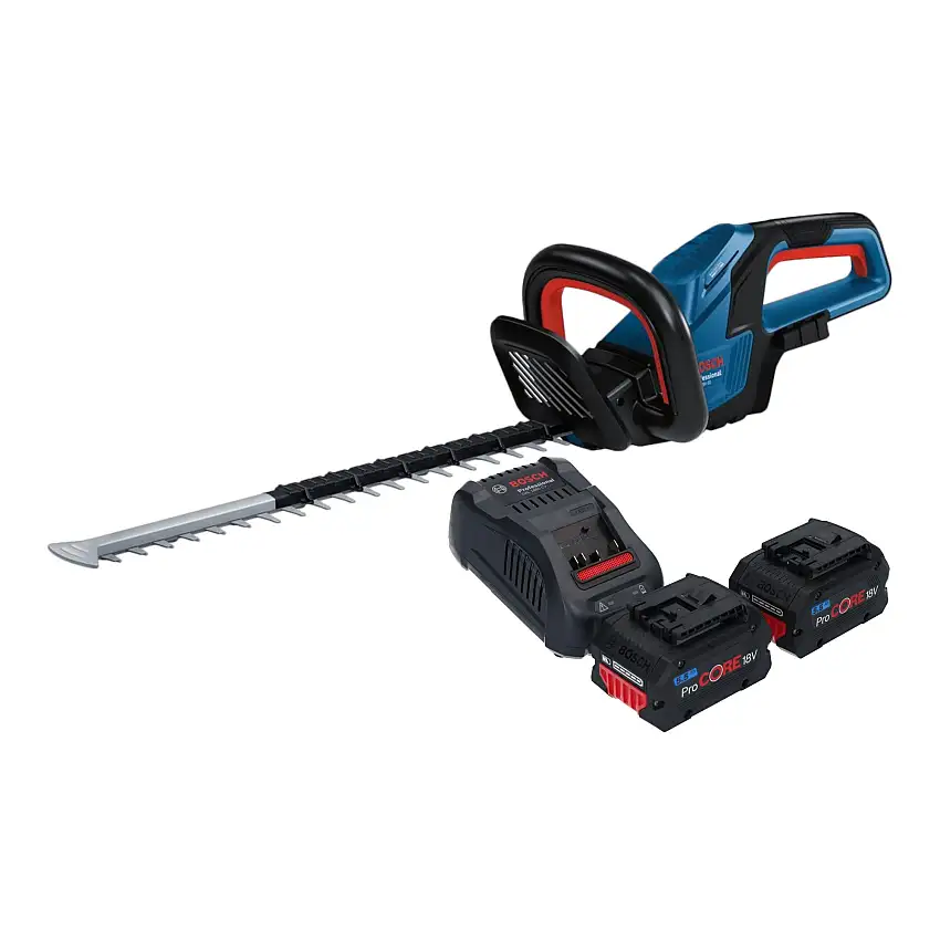 Bosch GHE 18V-50 Professional Akku Heckenschere 18 V 50 cm Brushless + 2x ProCORE Akku 5,5 Ah + Ladegerät