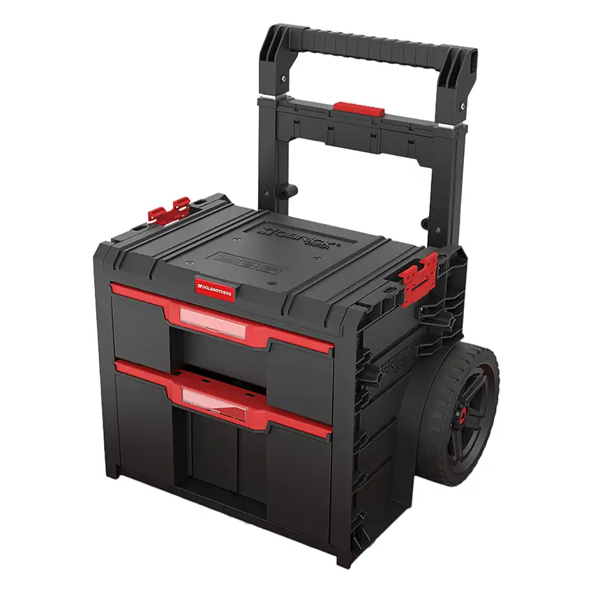 Toolbrothers RHINO L Drawer 2 Cart Plus ECO - Mobiler Schubladen Werkzeugkoffer 9,5 l 12 l mit Doppelteleskopgriff