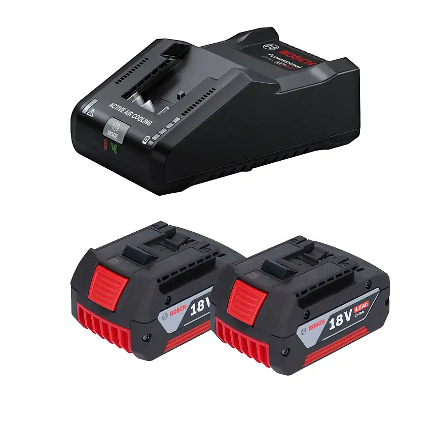 Bosch Starter Set 2x GBA 18 V / 4 Ah / 4000 mAh Li-Ion Akku ( 2x 1600Z00038 ) + GAL 18V-160 Professional Ladegerät ( 1600A02T5G )