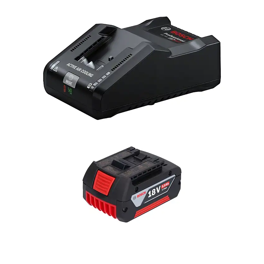 Bosch Starter Set 1x GBA 18 V / 5 Ah / 5000 mAh Li-Ion Akku ( 1600A002U5 ) + GAL 18V-160 Professional Ladegerät ( 1600A02T5G )