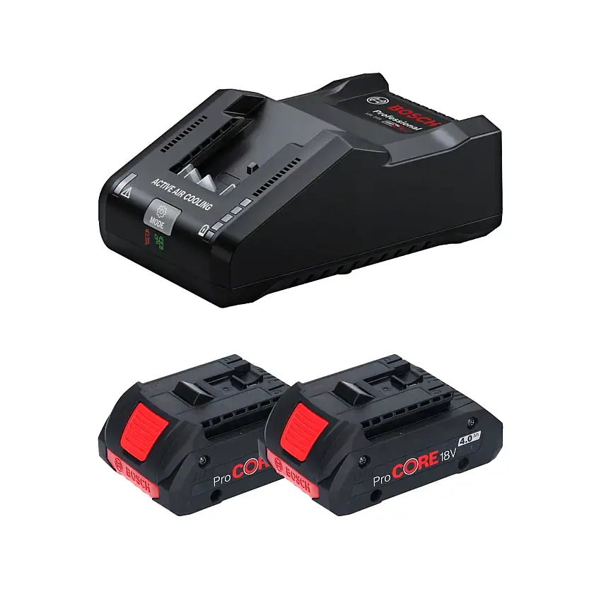 Bosch Starter Set 2x ProCORE 18 V 4,0 Ah Professional Li-Ion Akkupack ( 2x 1600A016GB ) + GAL 18V-160 Professional Ladegerät ( 1600A02T5G )