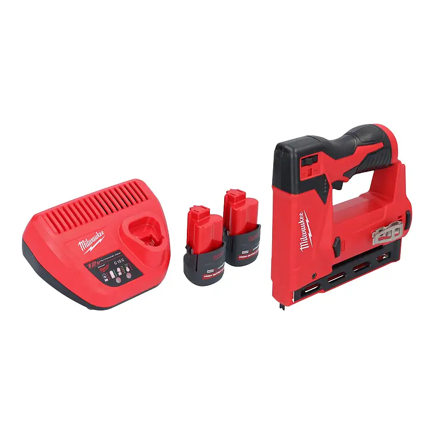 Milwaukee M12 BST-252 Akku Tacker 12 V 6 - 14 mm + 2x Akku 2,5 Ah + Ladegerät