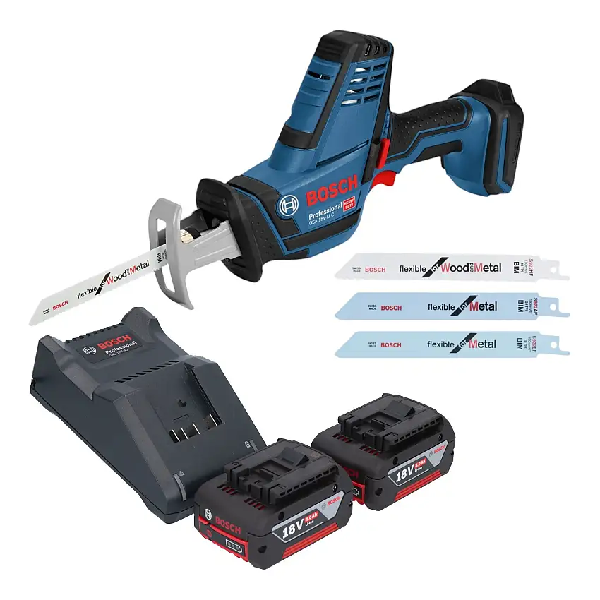 Bosch GSA 18V-LI C Professional Akku Reciprosäge Säbelsäge 18 V + 2x Akku 4,0 Ah + Ladegerät