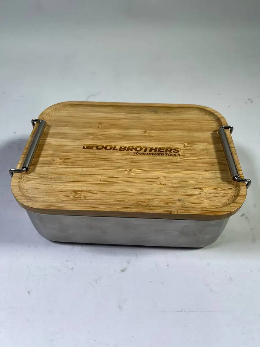 Toolbrothers Fan Edelstahl Brotdose mit Bambus Deckel 1200 ml - Gebraucht