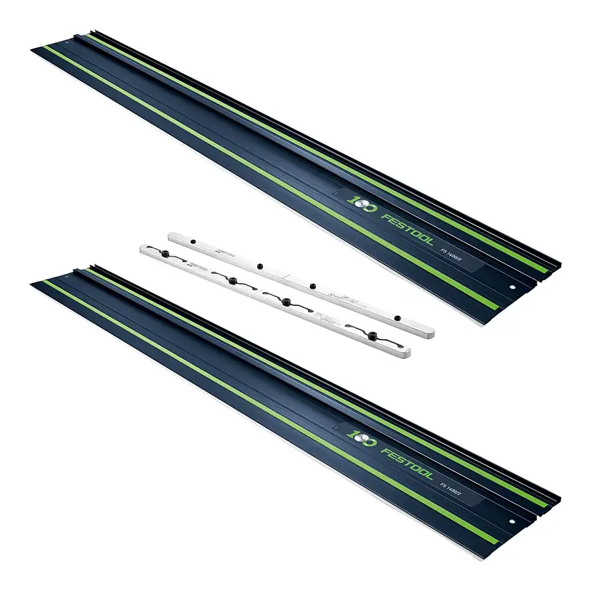 Festool 2x FS 1400/2 BL Führungsschiene 1400 mm Blau ( 2x 578246 ) 100Y Jubiläums Edition + FSV/2 Verbindungsstück ( 577039 )