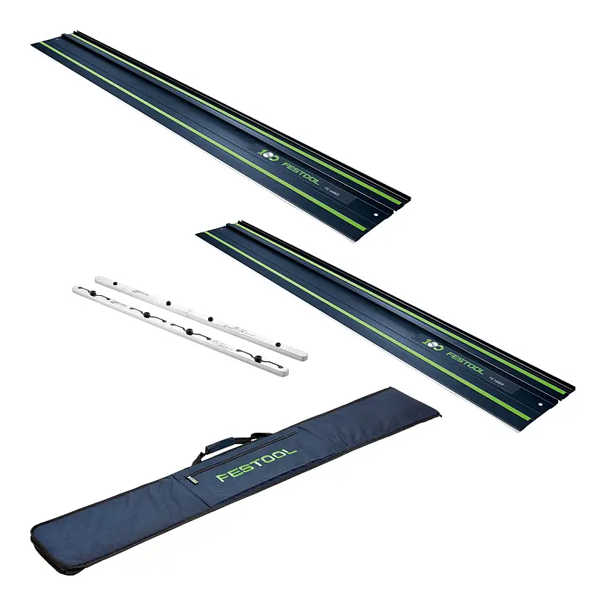 Festool 2x FS 1400/2 BL Führungsschiene 1400 mm Blau ( 2x 578246 ) 100Y Jubiläums Edition + FSV/2 Verbindungsstück + FS-BAG Tasche