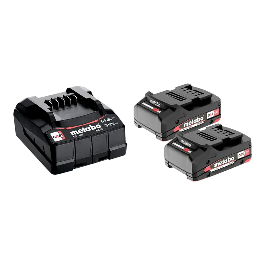 Metabo Basis Set 2x Li-Power Akkupack 18 V 2,0 Ah Akku + SC 36 Ladegerät ( 685161000 )
