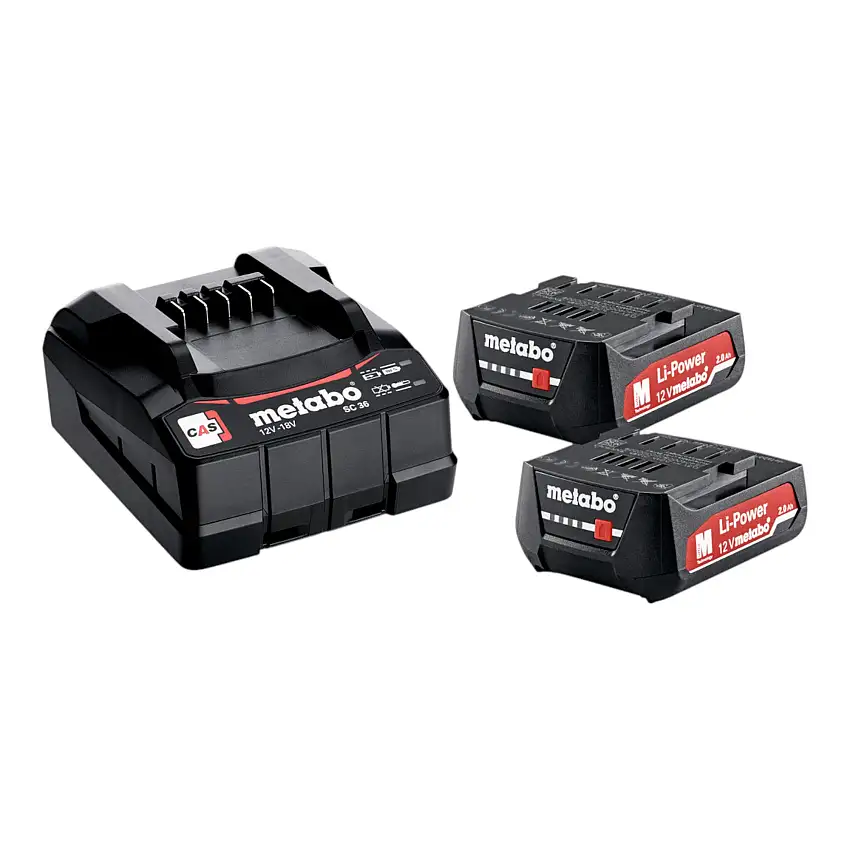 Metabo Basis Set 2x Li-Power Akkupack 12 V 2,0 Ah Akku + SC 36 Ladegerät ( 685300000 )