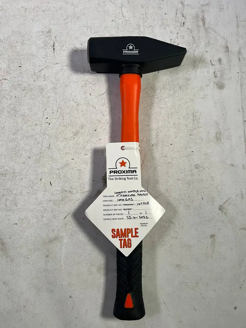 Schlosserhammer, 1000 g, Fiberglasgriff - Neuwertig