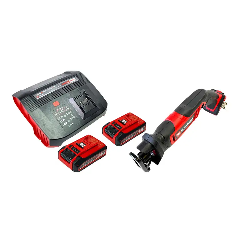 Einhell TE-AP 18/13 Li-Solo Akku Universalsäge 18 V 13 mm + 2x Power X-Change Plus Akku 4,0 Ah + Ladegerät
