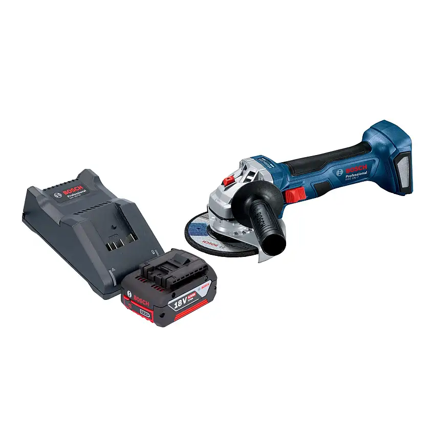 Bosch GWS 18V-7 Professional Akku Winkelschleifer 18 V 115 mm Brushless + 1x Akku 4,0 Ah + Ladegerät