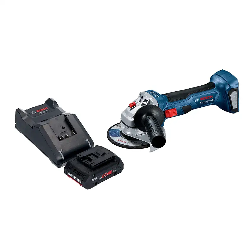 Bosch GWS 18V-7 Professional Akku Winkelschleifer 18 V 115 mm Brushless + 1x ProCORE Akku 4,0 Ah + Ladegerät