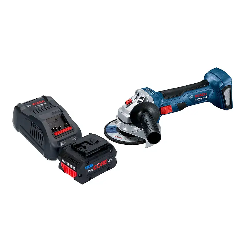 Bosch GWS 18V-7 Professional Akku Winkelschleifer 18 V 115 mm Brushless + 1x ProCORE Akku 5,5 Ah + Ladegerät