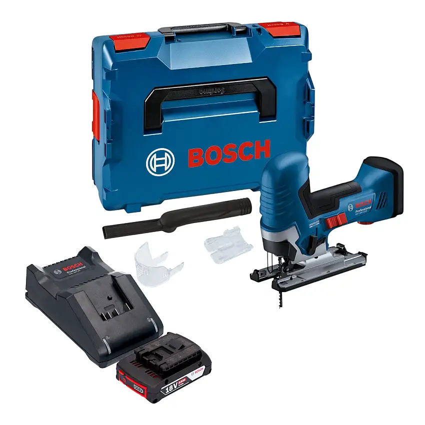 Bosch GST 18V-125 S Professional Akku Stichsäge 18 V 125 mm Brushless + 1x Akku 2,0 Ah + Ladegerät + L-Boxx