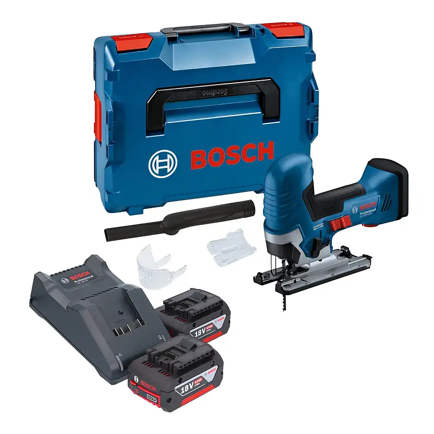Bosch GST 18V-125 S Professional Akku Stichsäge 18 V 125 mm Brushless + 2x Akku 4,0 Ah + Ladegerät + L-Boxx