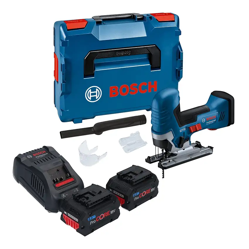 Bosch GST 18V-125 S Professional Akku Stichsäge 18 V 125 mm Brushless + 2x ProCORE Akku 8,0 Ah + Ladegerät + L-Boxx