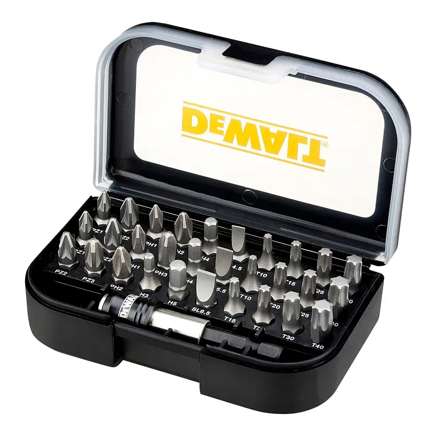 DeWalt DT7944S-QZ Bit Set 31 teilig in Tough Case Pozidriv / Phillips / Schlitz / Torx / Hex