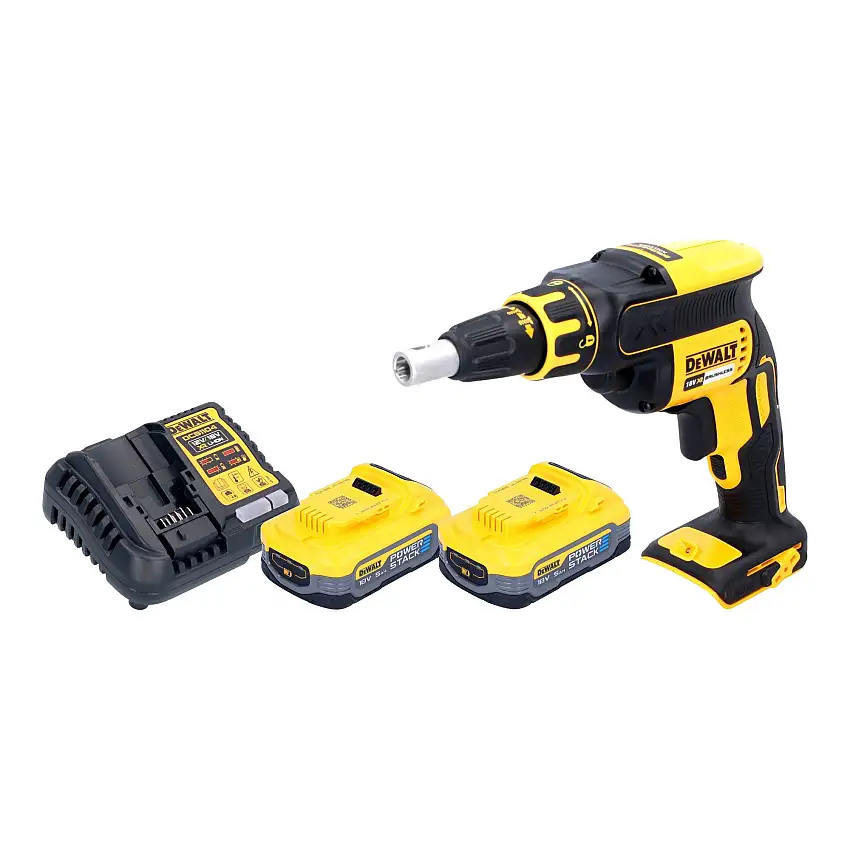 DeWalt DCF 620 H2 Akku Trockenbauschrauber 18 V 30 Nm Brushless + 2x Powerstack Akku 5,0 Ah + Ladegerät