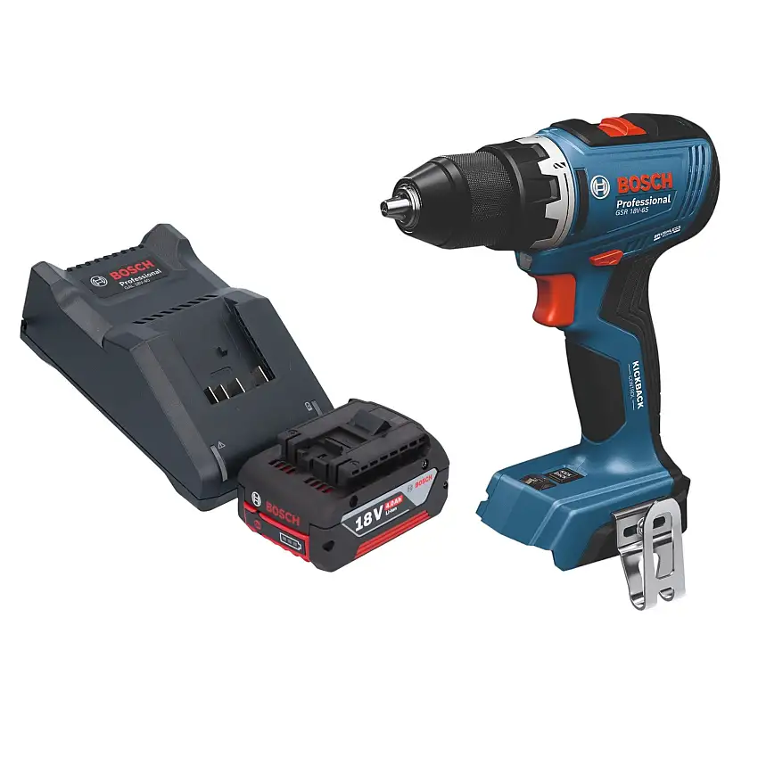 Bosch GSB 18V-65 Professional Akku Schlagbohrschrauber 18 V 65 Nm Brushless + 1x Akku 4,0 Ah + Ladegerät