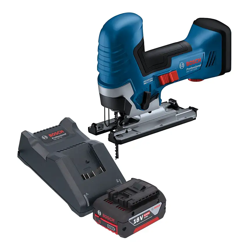 Bosch GST 18V-125 S Professional Akku Stichsäge 18 V 125 mm Brushless + 1x Akku 4,0 Ah + Ladegerät