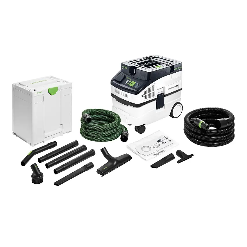 Festool CT 15 CLEANTEC Absaugmobil 1200 Watt 15 l ( 578327 ) + 8 tlg. Handwerker Reinigungsset ( 577258 )