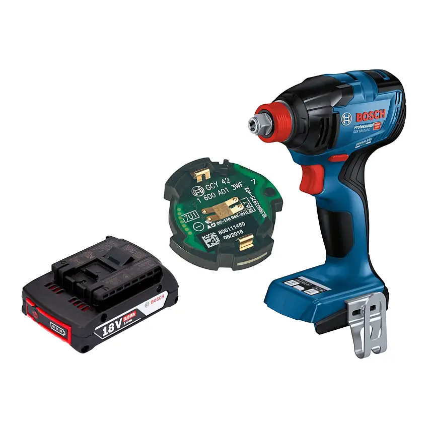 Bosch GDX 18V-210 C Professional Akku Drehschlagschrauber 18 V 210 Nm Brushless + 1x Akku 2,0 Ah + GCY 42 Bluetooth Modul - ohne Ladegerät