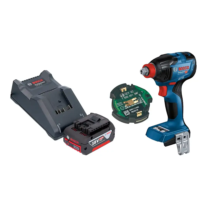 Bosch GDX 18V-210 C Professional Akku Drehschlagschrauber 18 V 210 Nm Brushless + 1x Akku 4,0 Ah + Ladegerät + GCY 42 Bluetooth Modul