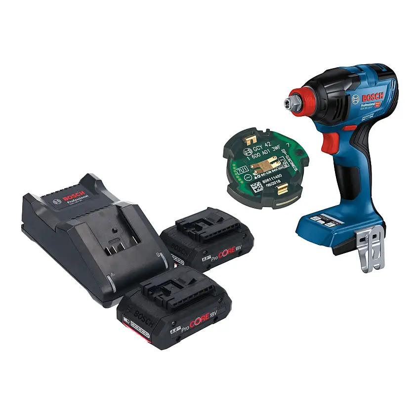 Bosch GDX 18V-210 C Professional Akku Drehschlagschrauber 18 V 210 Nm Brushless + 2x ProCORE Akku 4,0 Ah + Ladegerät + GCY 42 Bluetooth Modul