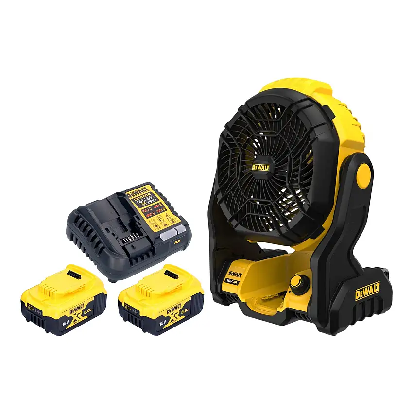 DeWalt DCE 512 P2 Akku Ventilator 18 V + 2x Akku 5,0 Ah + Ladegerät