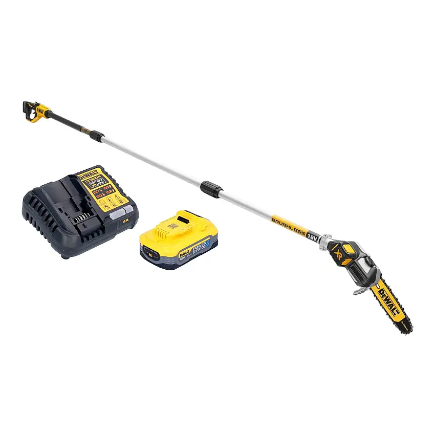 DeWalt DCMPS 567 H1 Akku Hochentaster 18 V Brushless + 1x Powerstack Akku 5,0 Ah + Ladegerät