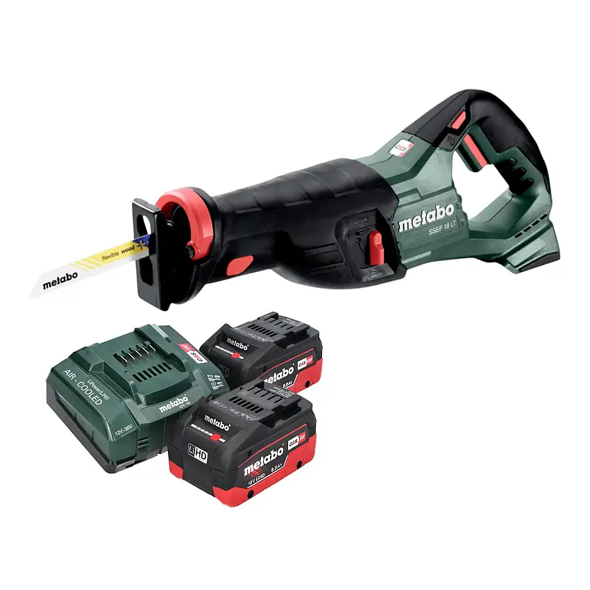 Metabo SSEP 18 LT Akku Säbelsäge 18 V 32 mm + 2x LiHD Akku 8,0 Ah + Ladegerät