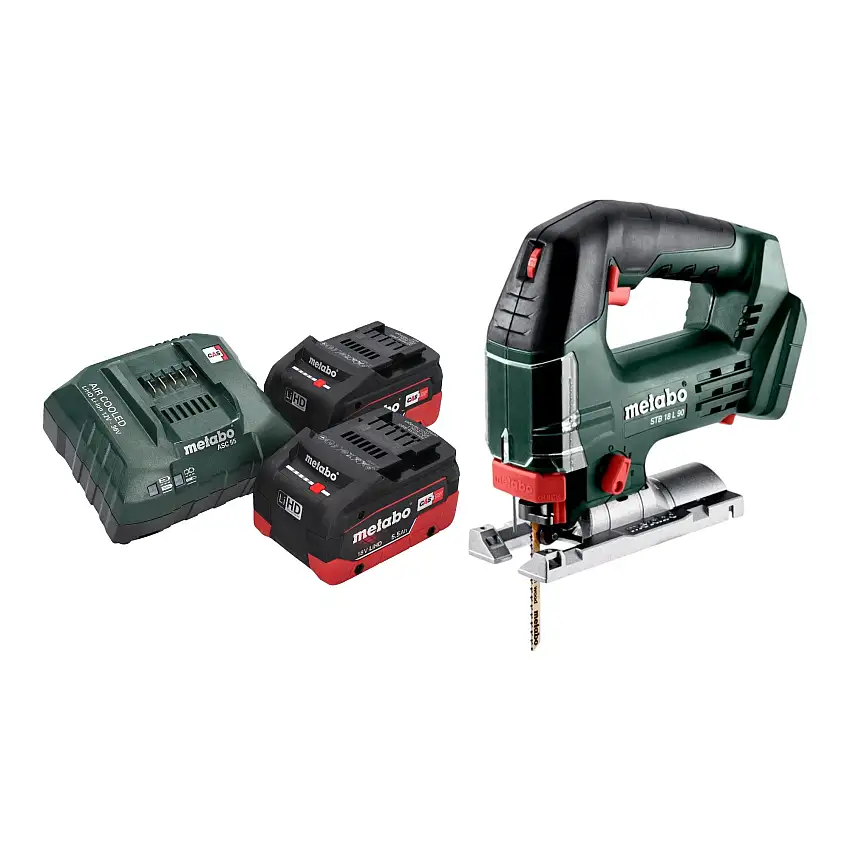 Metabo STB 18 L 90 Akku Stichsäge 18 V 90 mm + 2x LiHD Akku 5,5 Ah + Ladegerät