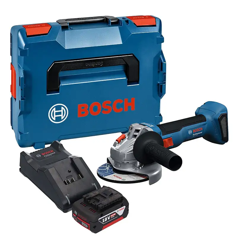 Bosch GWS 18V-8 Professional Akku Winkelschleifer 18 V 125 mm Brushless + 1x Akku 5,0 Ah + Ladegerät + L Boxx