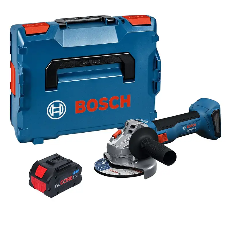 Bosch GWS 18V-8 Professional Akku Winkelschleifer 18 V 125 mm Brushless + 1x ProCORE Akku 5,5 Ah + L Boxx - ohne Ladegerät