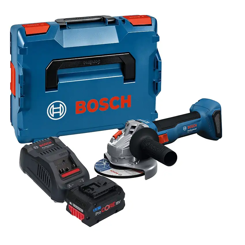 Bosch GWS 18V-8 Professional Akku Winkelschleifer 18 V 125 mm Brushless + 1x ProCORE Akku 5,5 Ah + Ladegerät + L Boxx