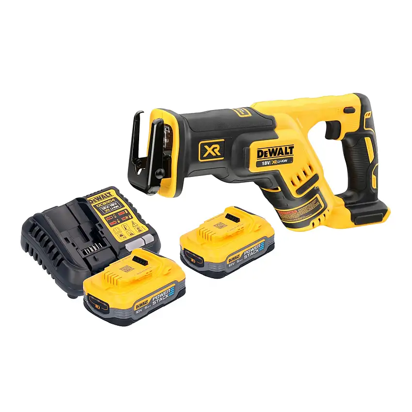 DeWalt DCS 367 H2 Akku Säbelsäge 18 V Brushless + 2x Powerstack Akku 5,0 Ah + Ladegerät